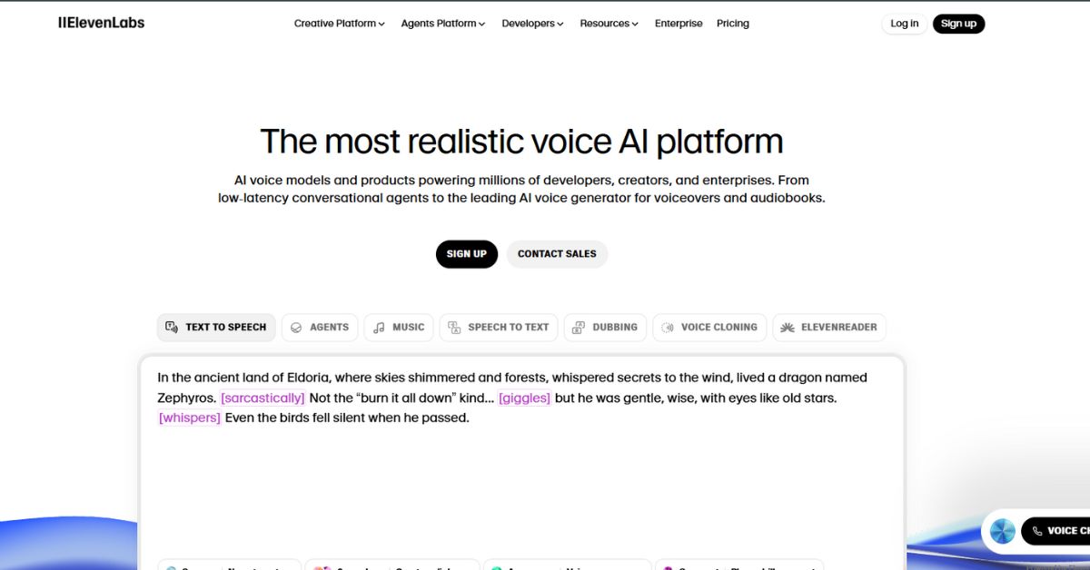ElevenLabs - Realistic AI Voice Generator