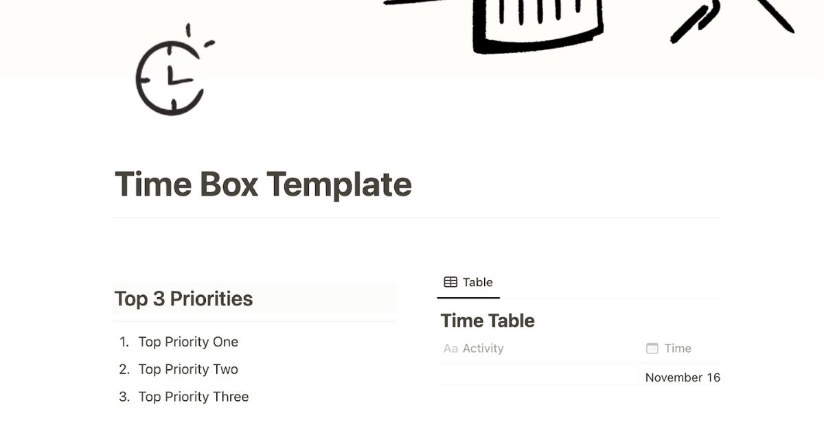 Time Boxing Notion Templates